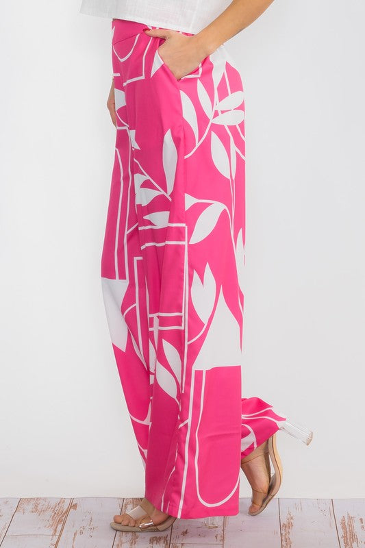 P 767 - Printed High Waisted Pants