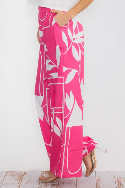 P 767 - Printed High Waisted Pants