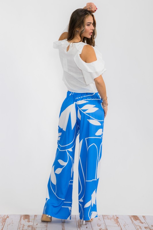 P 767 - Printed High Waisted Pants