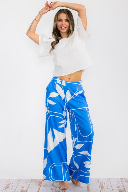 P 767 - Printed High Waisted Pants