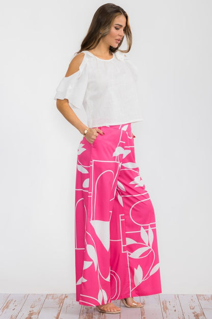 P 767 - Printed High Waisted Pants