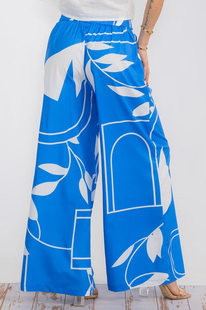 P 767 - Printed High Waisted Pants