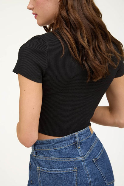 DT 1664 - Button Down Cropped Cardigan