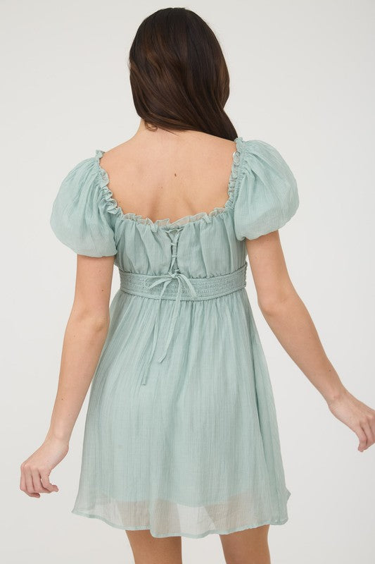 CD 3713 - Ruffle Lace Mini Dress