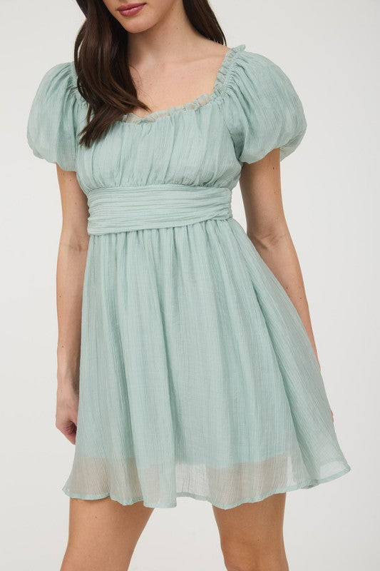 CD 3713 - Ruffle Lace Mini Dress