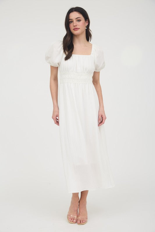 CD 3725 - Smocked Waist Midi Dress