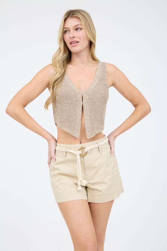 CT 2764 - Cropped Cardigan Vest