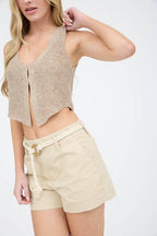 CT 2764 - Cropped Cardigan Vest