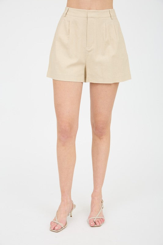 SHT 176 - High Waisted Pleated Shorts