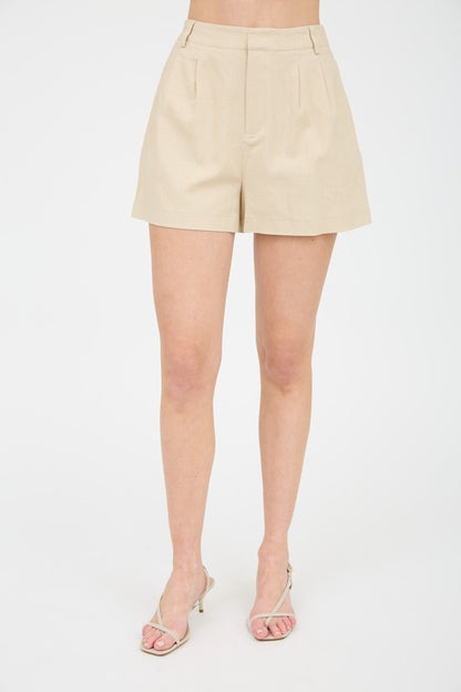SHT 176 - High Waisted Pleated Shorts