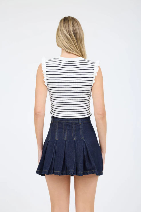 SWT 031 - Ruffle Trim Pullover Sweater