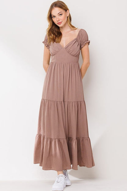 LD 576 - Bubble Crep Maxi Dress