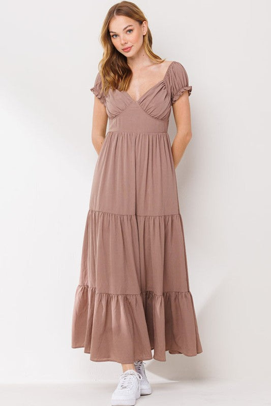 LD 576 - Bubble Crep Maxi Dress