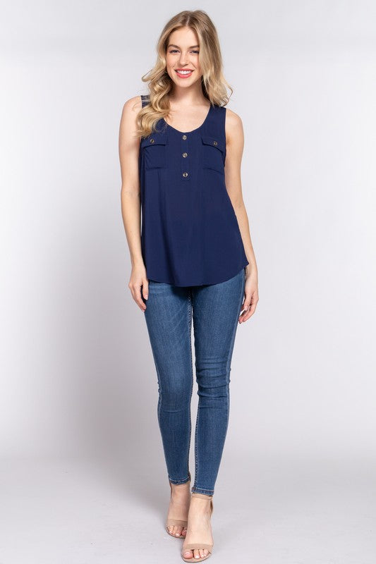 CT 2673 - Sleeveless Scoop Neck Top