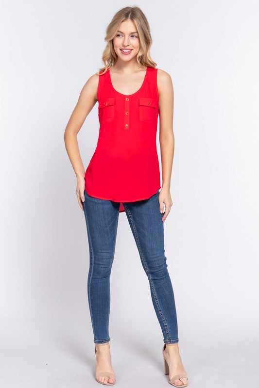 CT 2673 - Sleeveless Scoop Neck Top