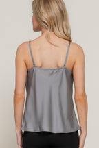 CT 2838 - Cowl Neck Satin Top