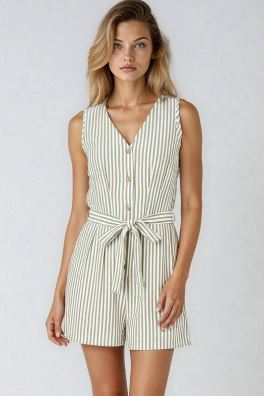RMP 006 - Sleeveless Waist Tie Romper