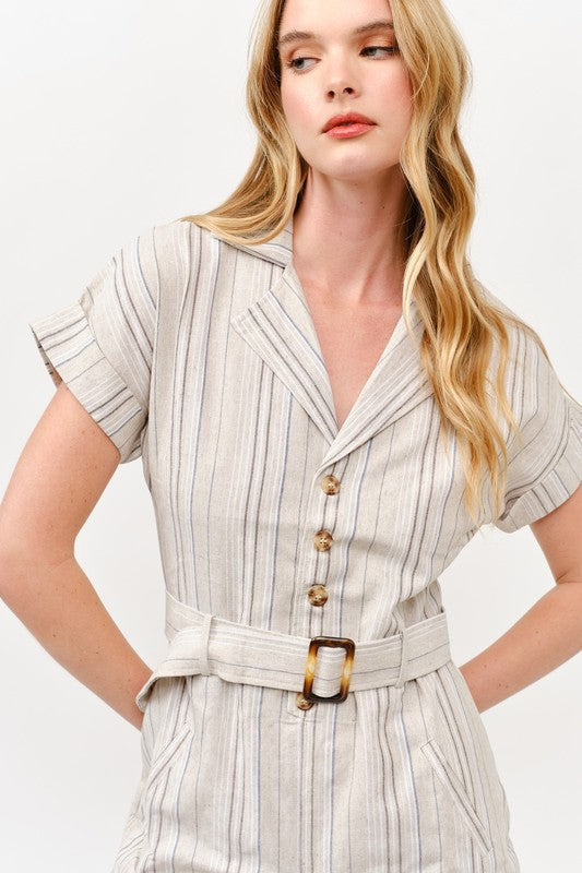 RMP 003 - Short Sleeve Belted Romper