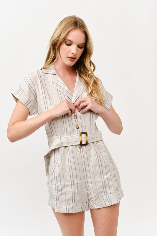 RMP 003 - Short Sleeve Belted Romper