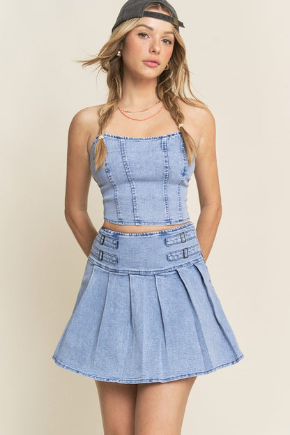 SKT 949 - Denim Corset & Mini Skirt Set (Corset Only)