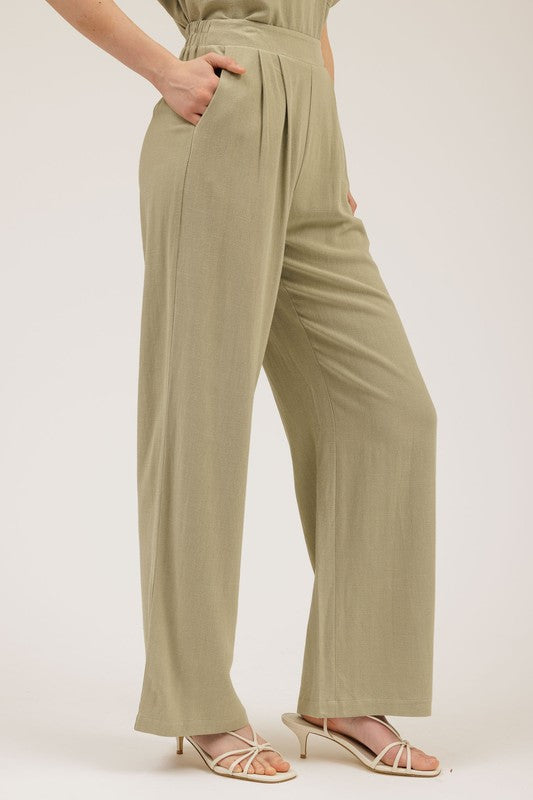SET 059 - Wide Leg Pleated Pants