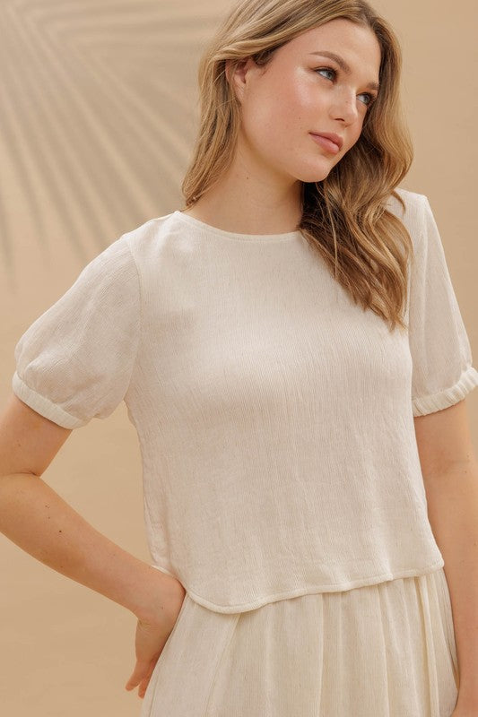 CT 2743 - Round Neck Puff Sleeve Tee