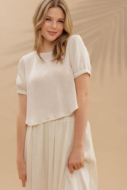 CT 2743 - Round Neck Puff Sleeve Tee