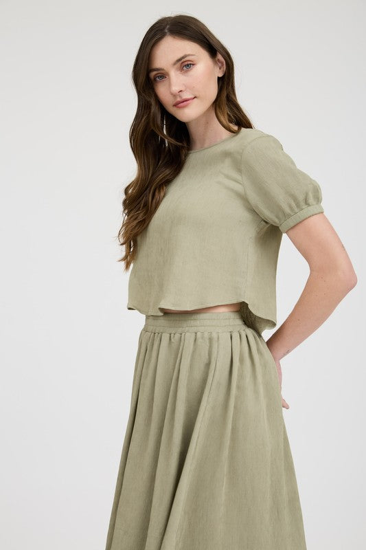 CT 2743 - Round Neck Puff Sleeve Tee