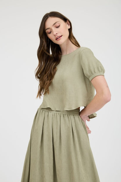 CT 2743 - Round Neck Puff Sleeve Tee