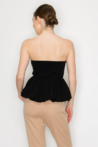 CT 2703 - Strapless Balloon Hem Top