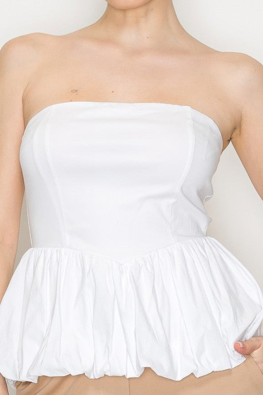 CT 2703 - Strapless Balloon Hem Top