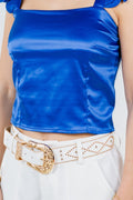 DT 1771 - Square Neck Satin Blouse