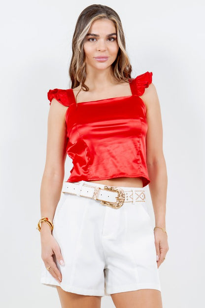 DT 1771 - Square Neck Satin Blouse