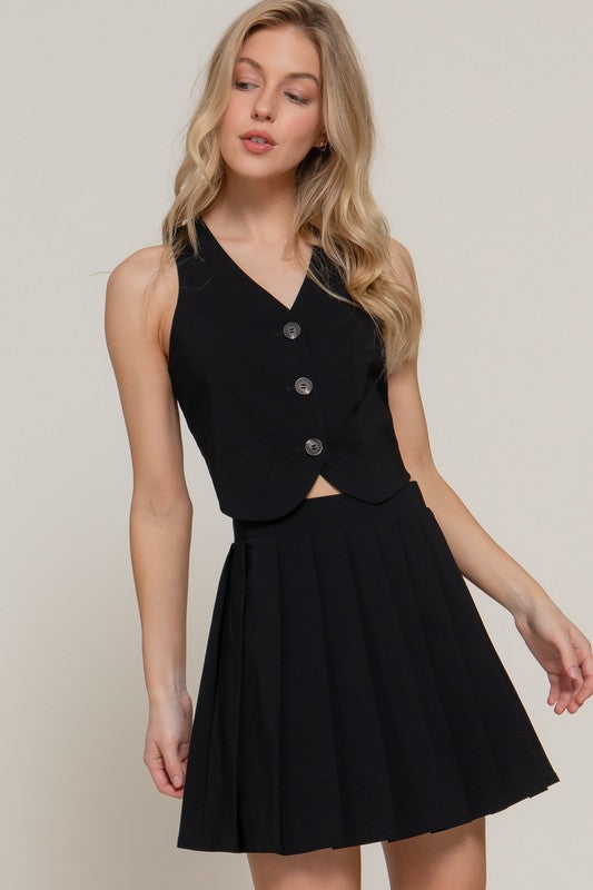 SET 015 - Pleated Mini Skirt