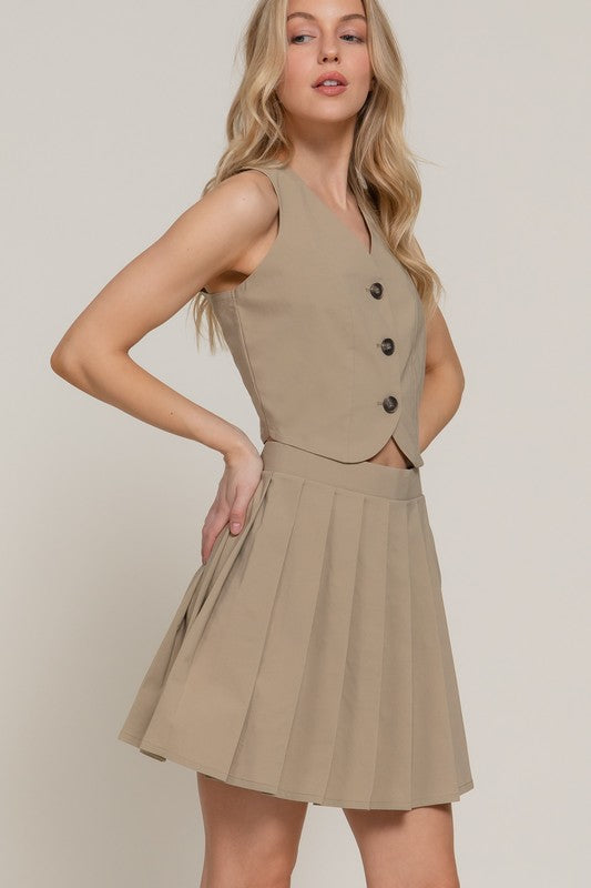 SET 015 - Pleated Mini Skirt