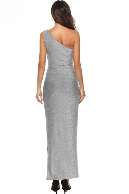 GOWN 414 - Metallic One Shoulder Gown
