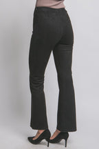 P 795 - Flared High Rise Suede Pants