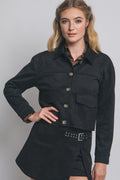JCT 033 - Cropped Faux Suede Jacket