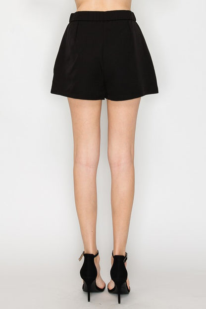 SHT 179 - Belted Buckle Hi-Rise Shorts