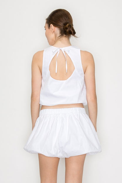 CT 2795 - Back Cutout Balloon Crop Top