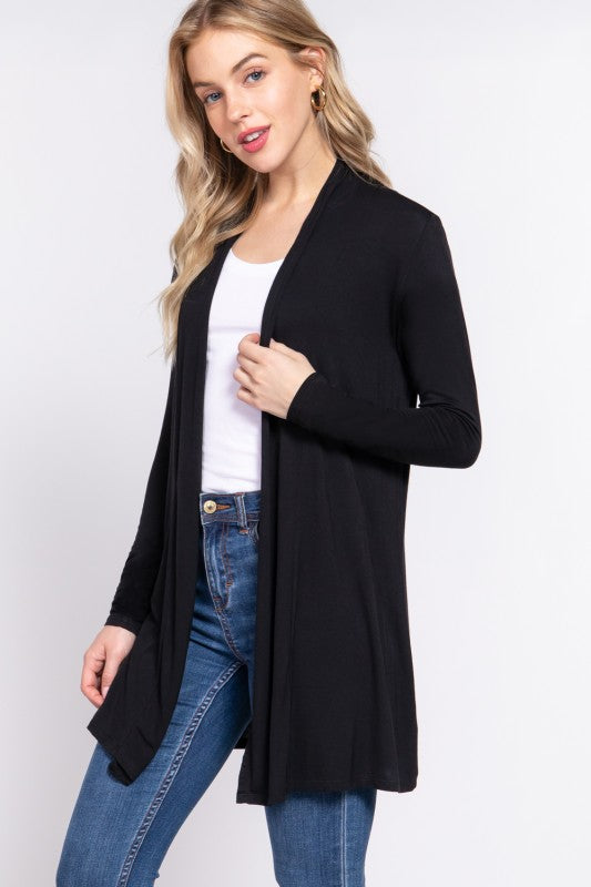 SWT 009 - Open Front Long Cardigan