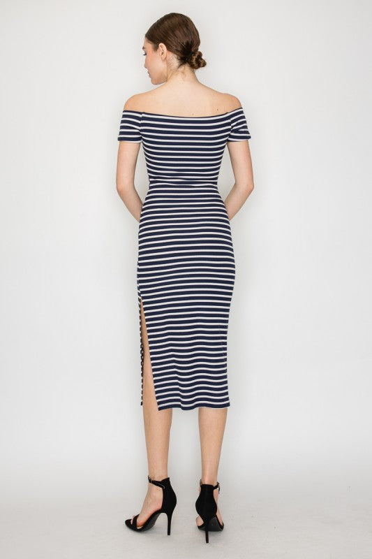 CD 3665 - Off Shoulder Midi Dress