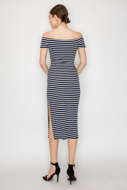 CD 3665 - Off Shoulder Midi Dress