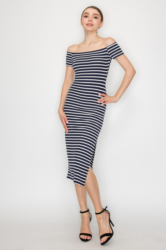 CD 3665 - Off Shoulder Midi Dress