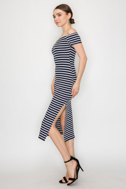 CD 3665 - Off Shoulder Midi Dress