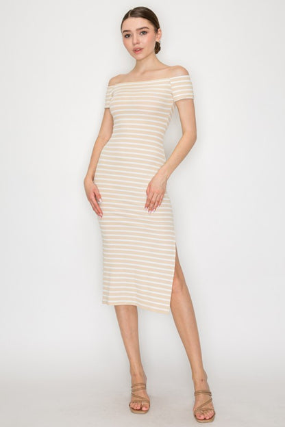 CD 3665 - Off Shoulder Midi Dress
