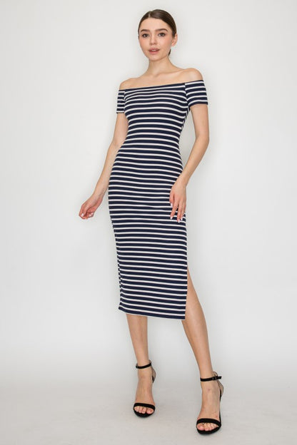 CD 3665 - Off Shoulder Midi Dress