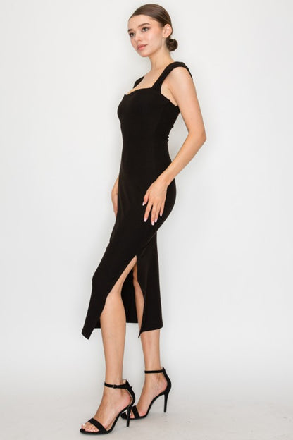 DD 1314 - Matte Fitted Midi Dress