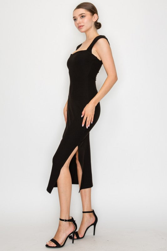DD 1314 - Matte Fitted Midi Dress