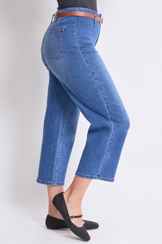 P 787 - High Rise Self Belted Jeans
